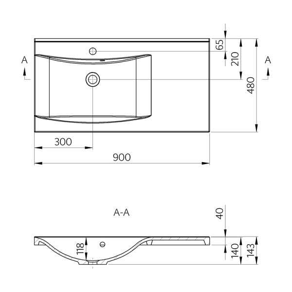 Biele umývadlo z liateho mramoru 90x48 cm Luciola – Sapho-image-4