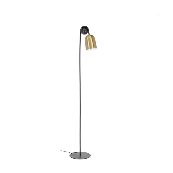 Čierna/v zlatej farbe stojacia lampa s kovovým tienidlom (výška 180 cm) Natsumi – Kave Home
