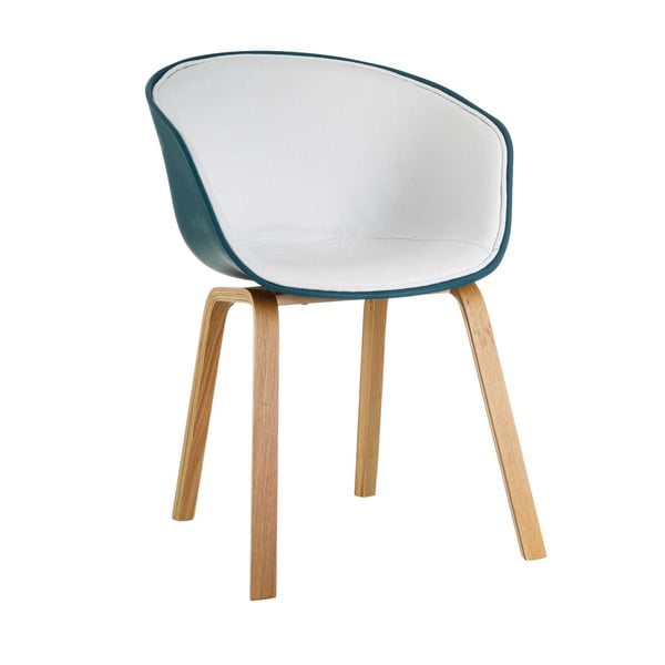 Modrá stolička s nohami z jedľového dreva Tropicho Modern