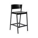 Čierna barová stolička v dekore duba (výška sedadla 75 cm) Oblique – Hübsch
