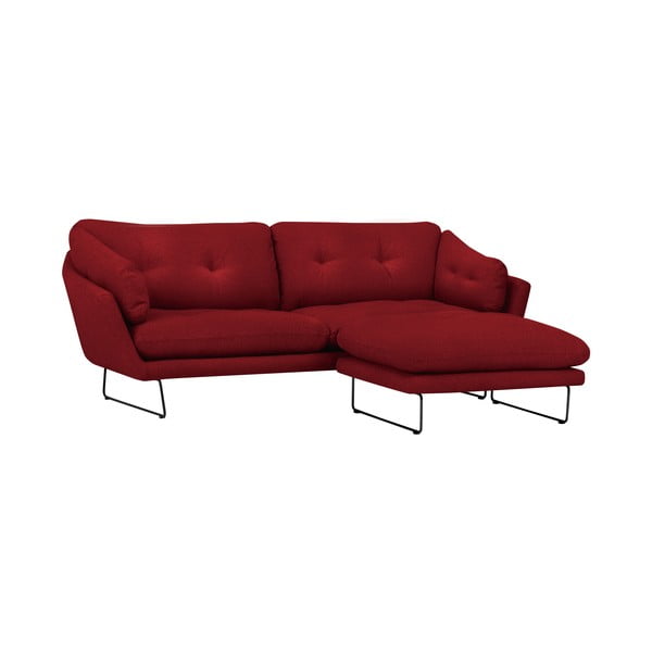 Set červenej pohovky a sedacieho pufu Windsor & Co Sofas Comet-image-1
