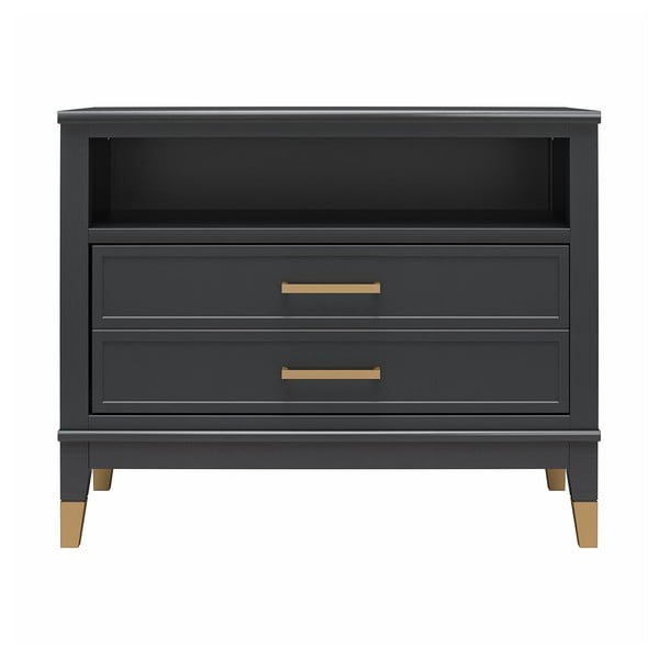 Čierny nočný stolík Westerleigh – CosmoLiving by Cosmopolitan