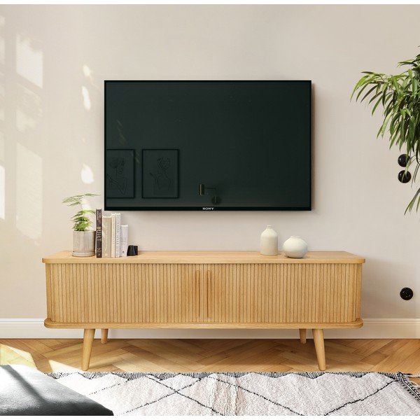 TV stolík v dekore duba v prírodnej farbe 138x50 cm Rove – Woodman-image-1
