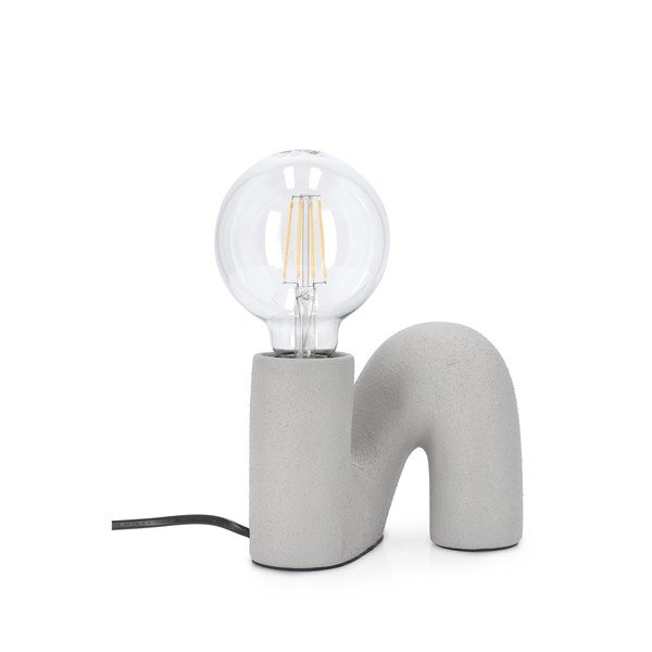 Sivá keramická stolová lampa so skleneným tienidlom (výška  12,5 cm) Jael – Yes Everyday