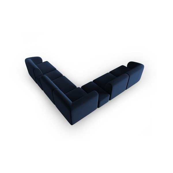 Modrá zamatová rohová pohovka Paolo – Milo Casa-image-3