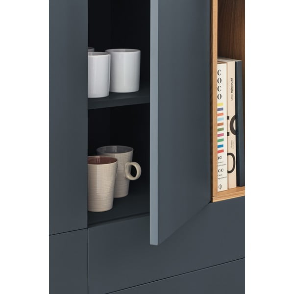 Tmavosivá vysoká komoda 100x120 cm Corvo - Teulat-image-1