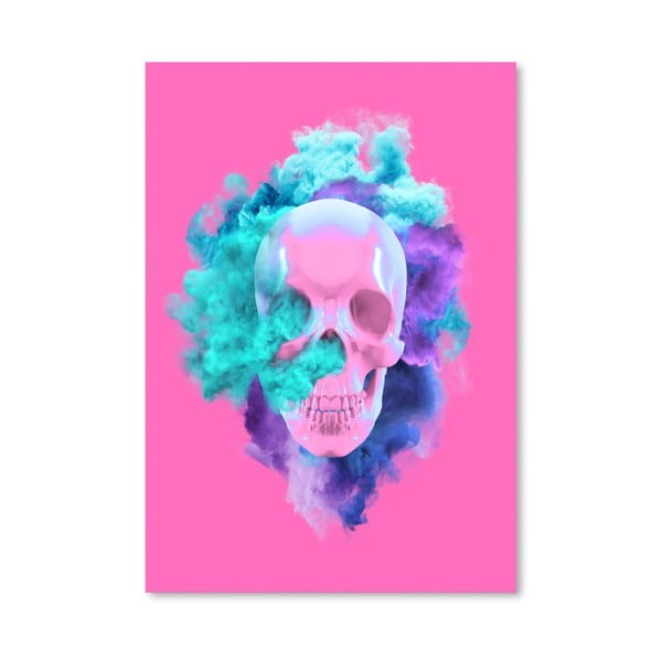 Plagát Americanflat Pink Skull, 30 × 42 cm