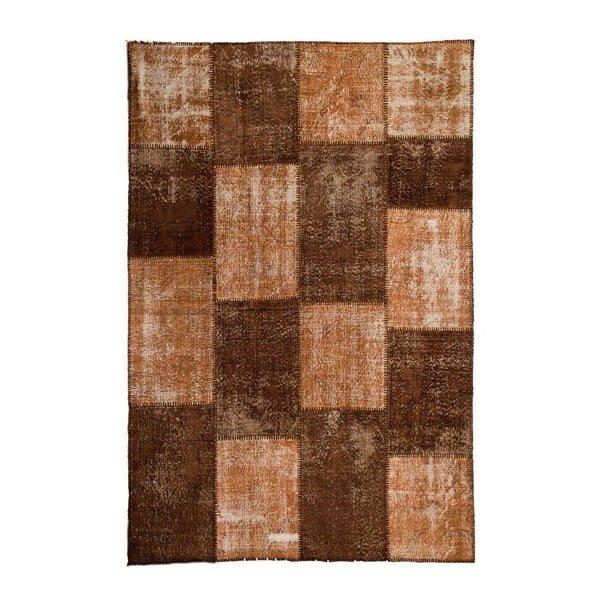 Vlnený koberec Allmode Patchwork Brown, 150x80 cm
