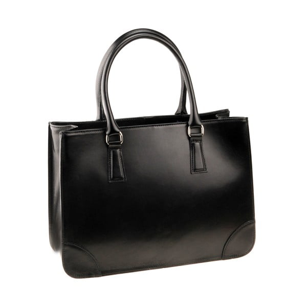 Čierna kožená kabelka Florence Bags Denebola