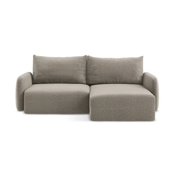 Béžová rozkladacia/s úložným priestorom rohová pohovka (pravý roh) Kalena – Makamii