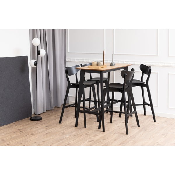 Čierne barové stoličky z kaučukového dreva v súprave 2 ks 105 cm Roxby – Actona-image-2