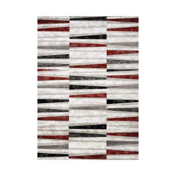 Sivo-červený koberec Webtappeti Manhattan Tribeca, 80 x 150 cm