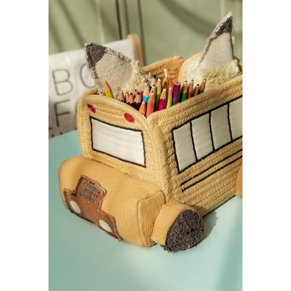 Okrovožltý látkový detský kôš na hračky 22x19x15 cm School Bus – Lorena Canals-image-2