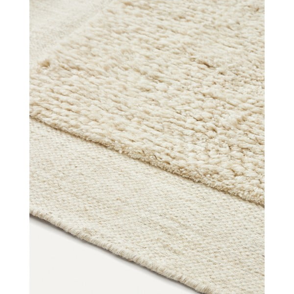 Biely vlnený koberec 160x230 cm Marely – Kave Home-image-4