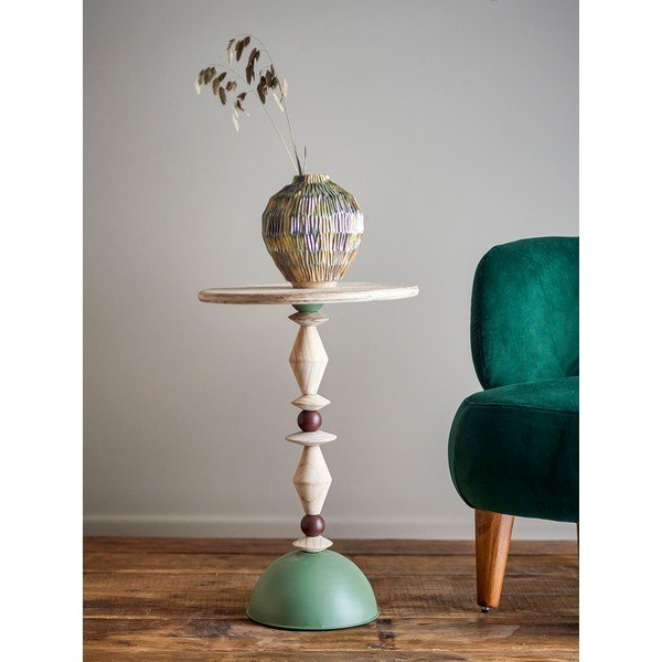 Okrúhly odkladací stolík z jedlového dreva ø 40 cm Mannelli – Bloomingville-image-1