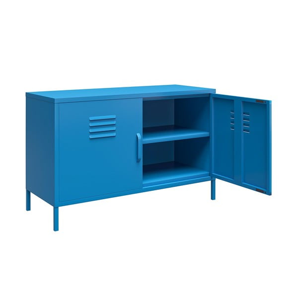 Modrá kovová komoda Novogratz Cache, 100 x 64 cm-image-1