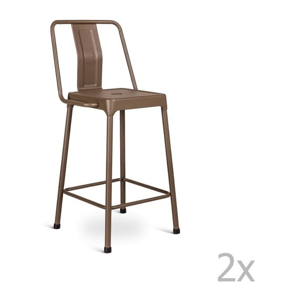 Sada 2 hnedých barových stoličiek Design Twist Magoye