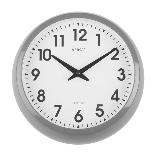Nástenné sivé kuchynské hodiny Versa, ⌀ 30 cm