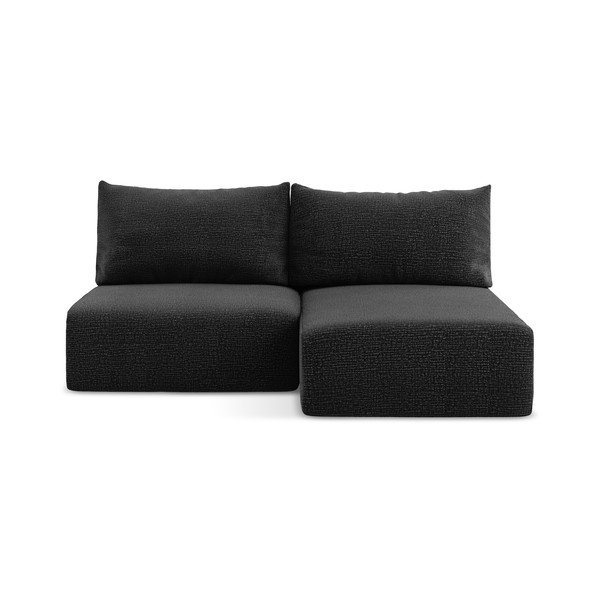 Čierna rozkladacia/s úložným priestorom rohová pohovka (pravý roh) Kalena – Makamii