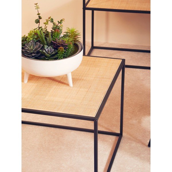 Ratanový konferenčný stolík v prírodnej farbe 60x60 cm Depok – Premier Housewares-image-2