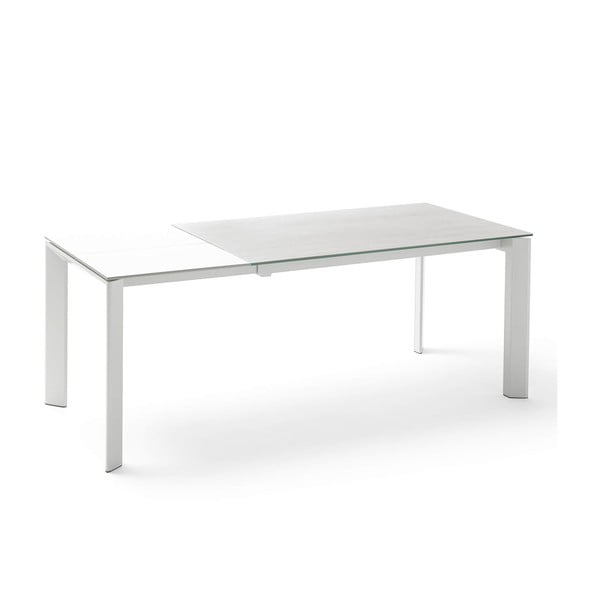 Sivo-biely rozkladací jedálenský stôl sømcasa Tamara Snow, dĺžka 160/240 cm