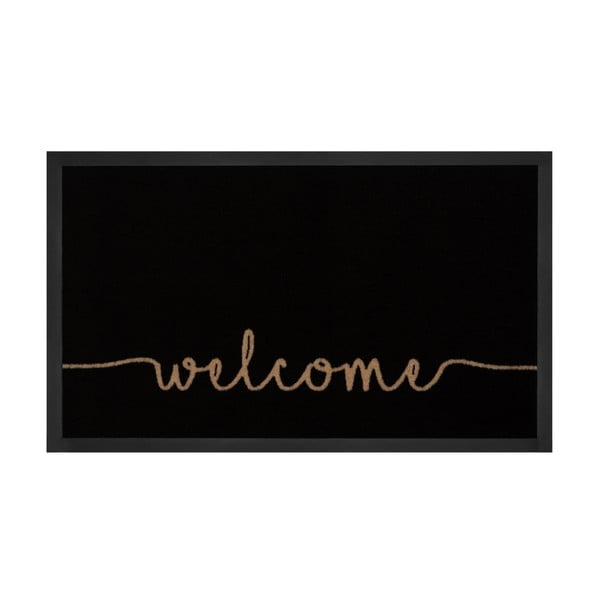 Čierna rohožka Hansa Home Welcome, 45 × 75 cm