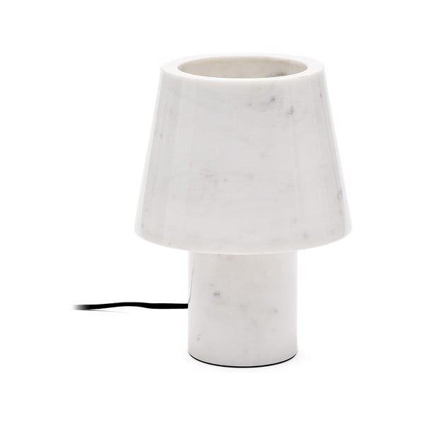 Mramorová stolová lampa slonovinová s mramorovým tienidlom (výška 27 cm) Alaro – Kave Home