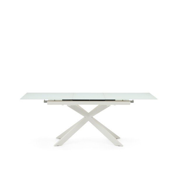 Rozkladací jedálenský stôl s prídavnou doskou so sklenenou doskou 90x160 cm Atminda – Kave Home-image-4
