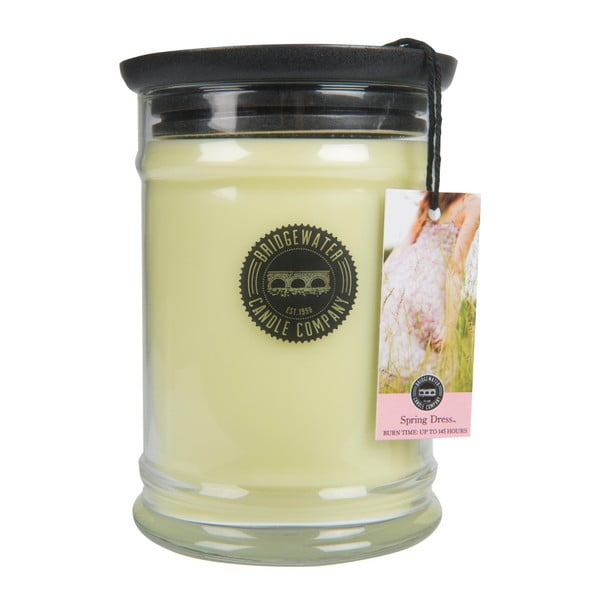 Sviečka s vôňou v sklenenej dóze s vôňou kvetín a citrusov Bridgewater candle Company Spring Dress, doba horenia 140-160 hodín