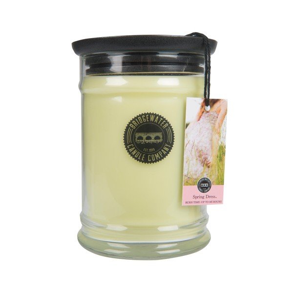 Sviečka s vôňou v sklenenej dóze s vôňou kvetín a citrusov Bridgewater candle Company Spring Dress, doba horenia 140-160 hodín