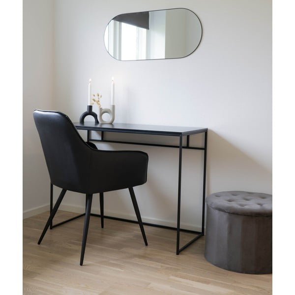 Čierne čalúnené jedálenské kreslá v súprave s podrúčkami 2 ks Harbo – House Nordic-image-1