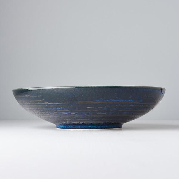 Modrá keramická servírovacia misa Mij Copper Swirl, ø 28 cm-image-1