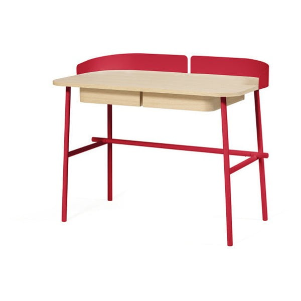 Červený písací stôl HARTÔ Victor