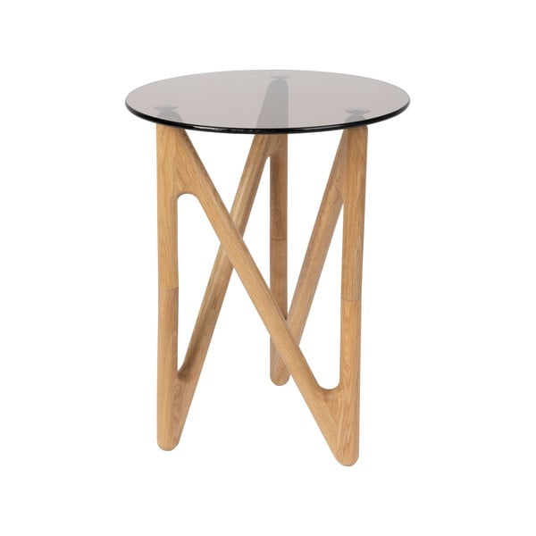 Okrúhly odkladací stolík so sklenenou doskou ø 40 cm Naia – Dutchbone