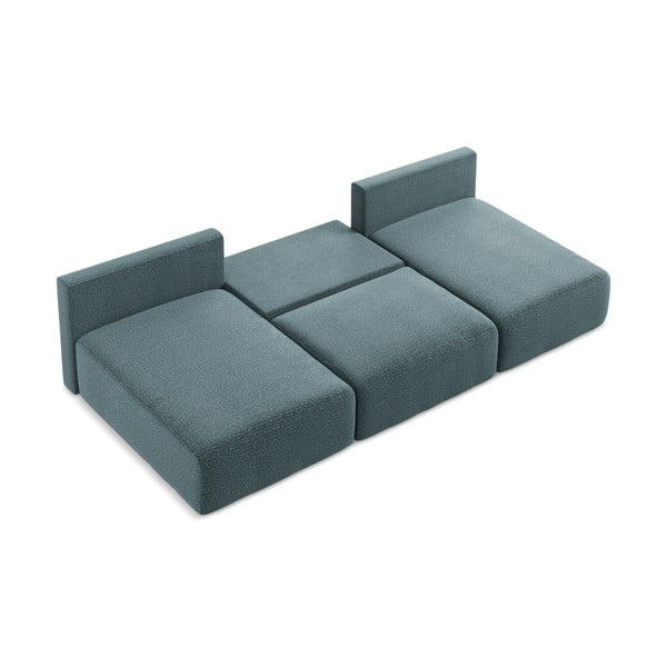 Tyrkysovomodrá rozkladacia/s úložným priestorom rohová pohovka Kalena – Makamii-image-4