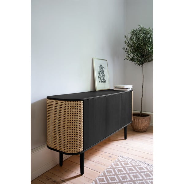 Sivo-hnedá nízka komoda v dekore duba 150x75 cm Treasures – UMAGE-image-1