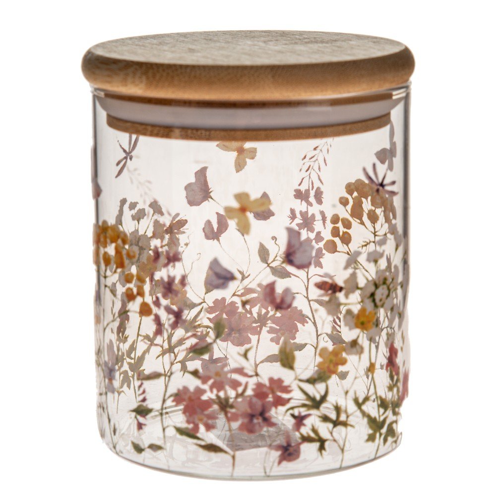 Sklenená dóza na potraviny Flowers – Dakls
