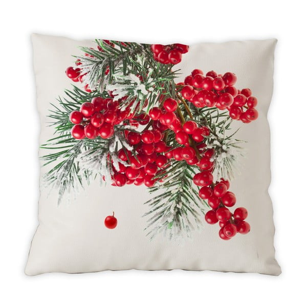 Obojstranný bavlnený vankúšik Berries Christmas, 40 × 40 cm