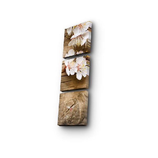 Nástenné obrazové hodiny Jarné Kvety, 90 × 28 cm