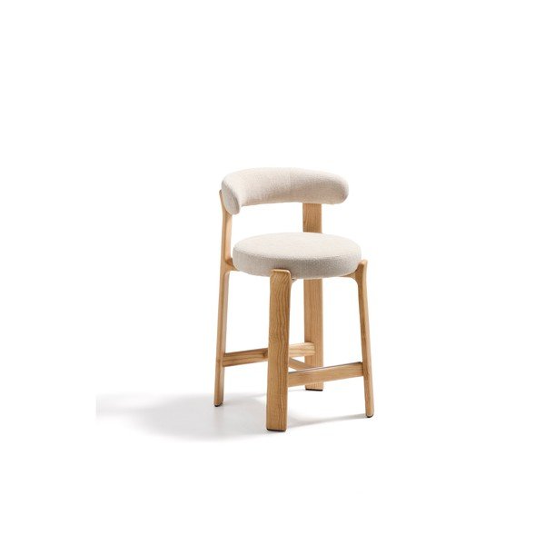 Béžová/v svetlo prírodnej farbe barová stolička z jaseňového dreva (výška sedadla 65 cm) Granite – Kave Home