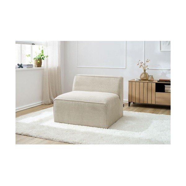 Béžový menčestrový modul pohovky (stredový diel) Megeve – Bobochic Paris-image-1