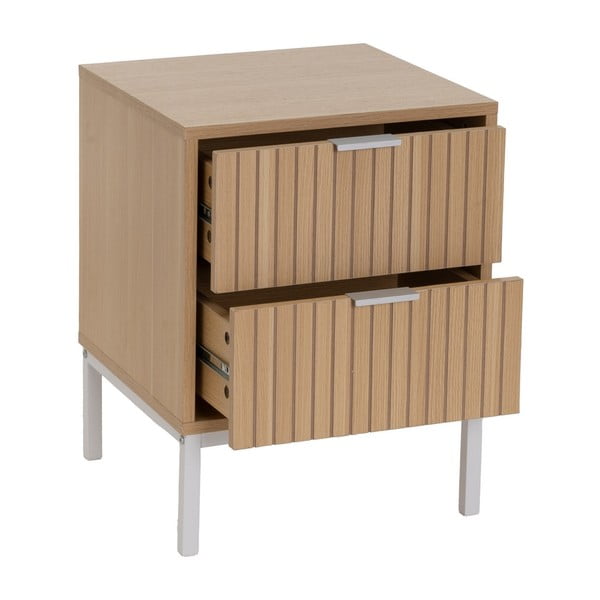 Nočný stolík v dekore duba v prírodnej farbe Mid-Lines – Casa Selección-image-1