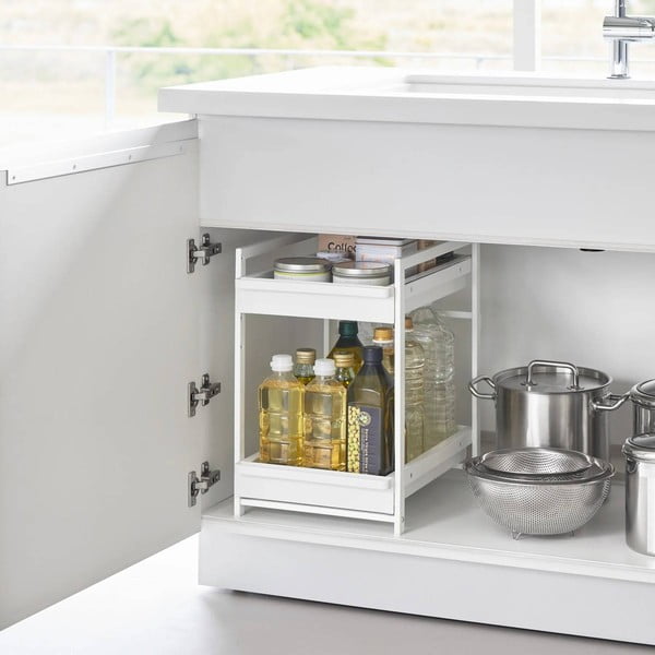 Biela kovová prídavná polička 30x42 cm Tower – YAMAZAKI-image-1