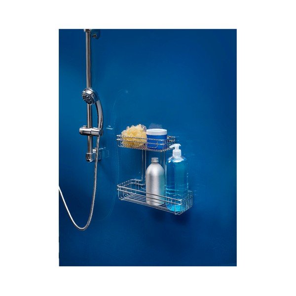 Dvojposchodová obdĺžniková polička Metaltex Cuba, dĺžka 30 cm-image-1