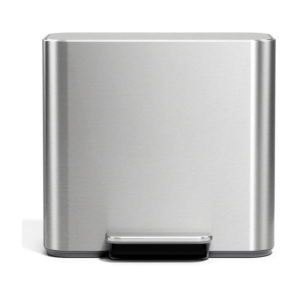 Odpadkový kôš na triedený odpad/pedálový z nehrdzavejúcej ocele v matne striebornej farbe 15 l Dual Mini – simplehuman-image-3