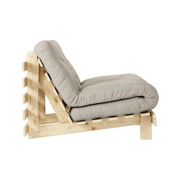 Sivobéžové rozkladacie ľanové kreslo Roots – Karup Design-image-4