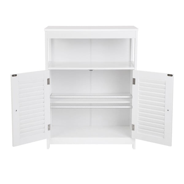 Biela skrinka s policou a dvierkami Songmics, výška 80 cm-image-2