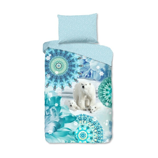 Modré flanelové obliečky na jednolôžko 140x200 cm Seppo – HIP