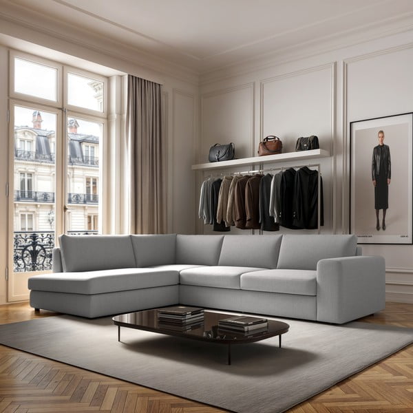 Svetlosivá rohová pohovka (ľavý roh/do L) Baga – Rodier-image-1