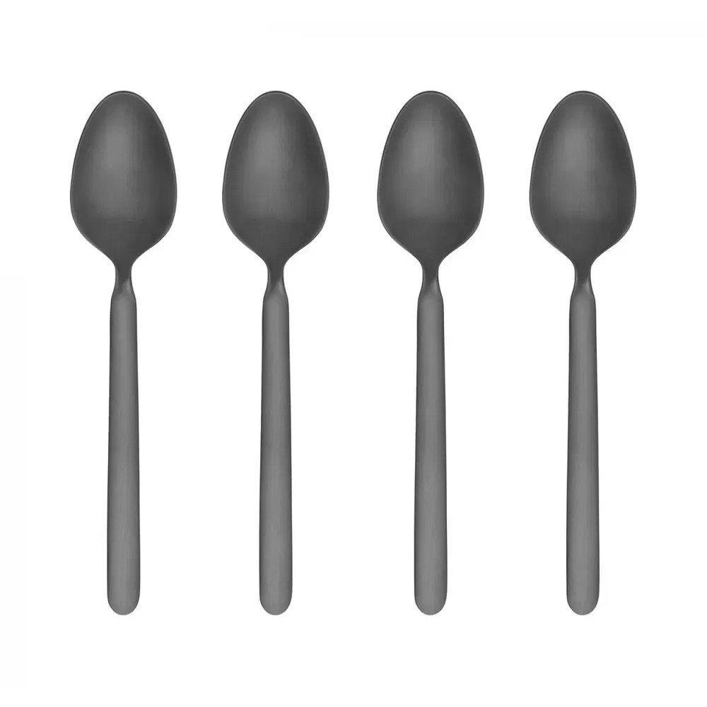 E-shop Čierne antikoro dezertné lyžičky v súprave 4 ks pre 4 osoby Stella – Blomus